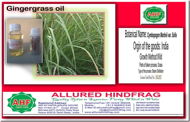 Gingergrass oil